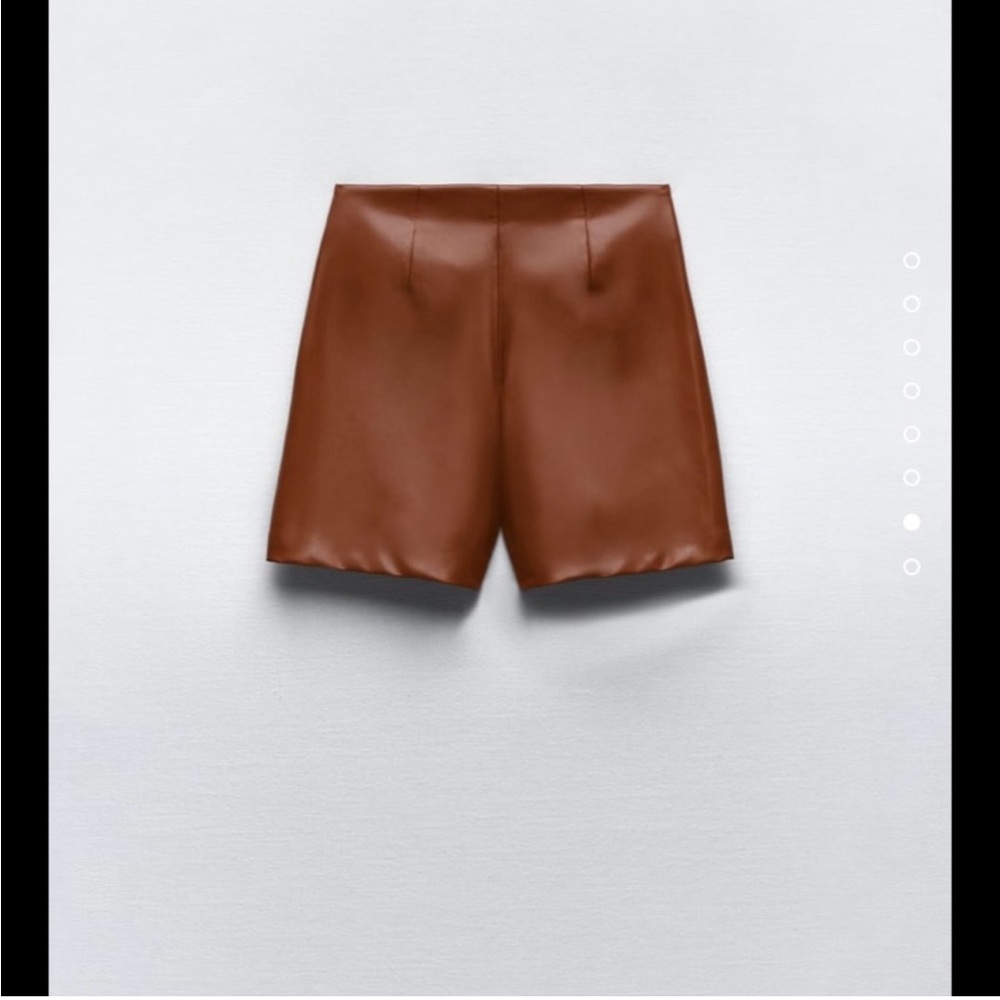 Zara Brown leather Shorts - Picture 5 of 16